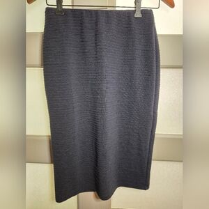 Premise Blue Ribbed Pencil Skirt Knee-Length